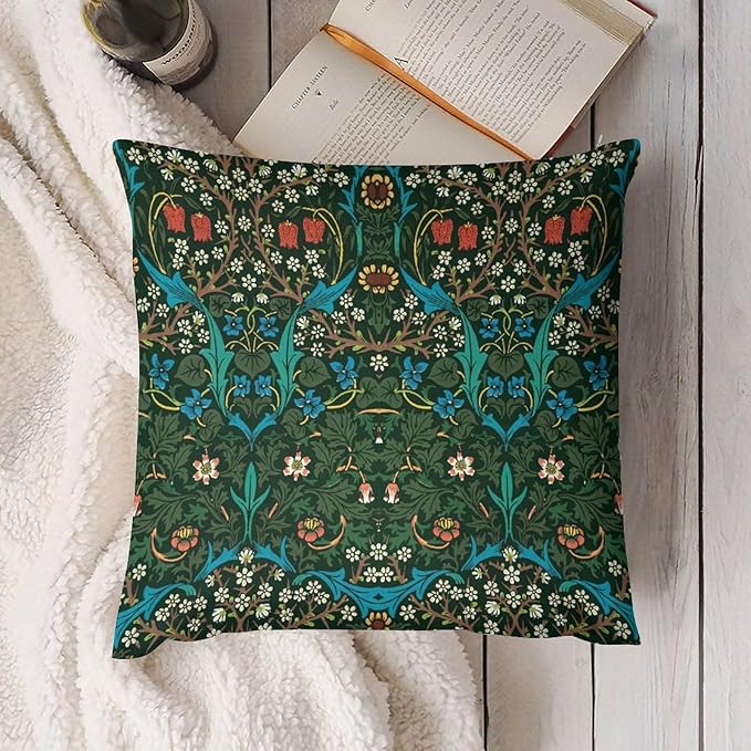 William Morris Floral Original Throw Pillow Covers Boho Chic Retro Floral Cozy - Image 4