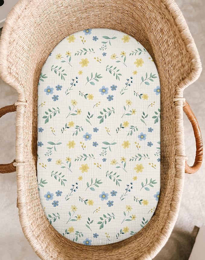 Bassinet Sheet for Baby Boy and Girl 2 Pack, Fitted Sheets for Rectangle - Image 2