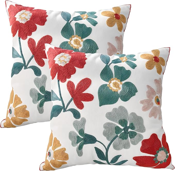 TAOSON Pack of 2, Cotton Canvas Cushion Covers, Spring Farmhouse Decor by TAOSON