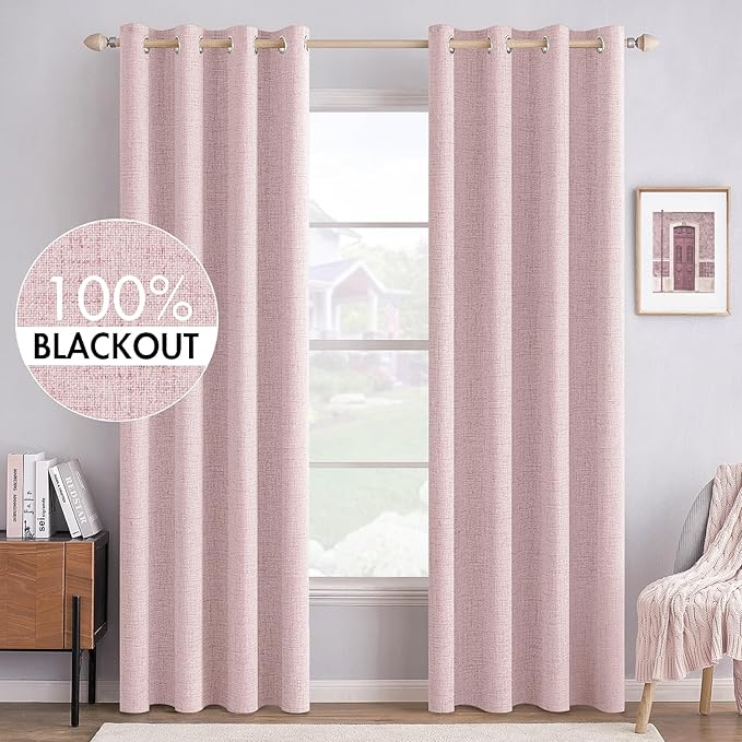 MIULEE Linen Texture 90 Inches Curtains by MIULEE