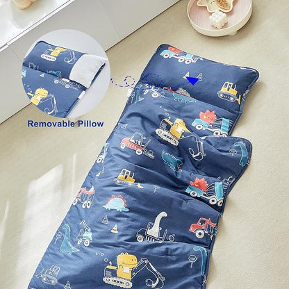 Toddler Nap Mat with Removable Pillow, Ultra Soft Slumber Bags - Image 6