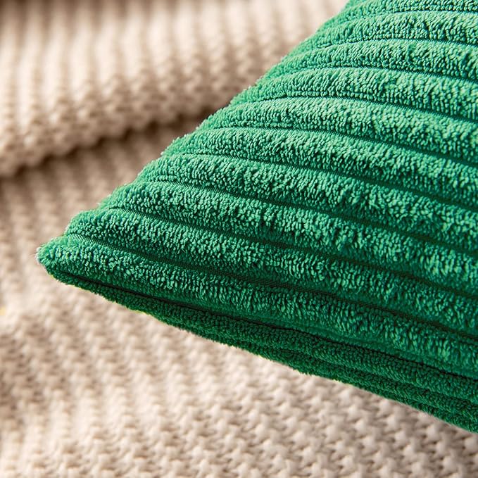 MIULEE Pack of 2 Corduroy Soft Soild Decorative Square Throw Pillow Covers Set - Image 2