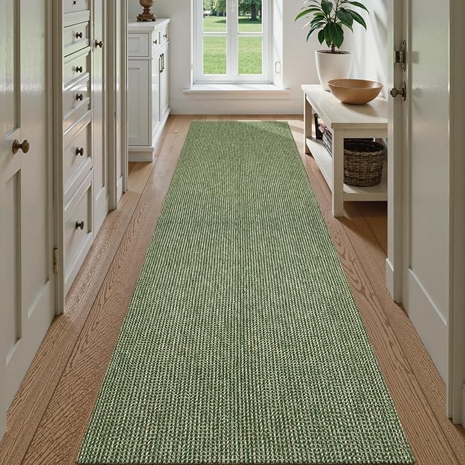 Uphome Kitchen Runner Rug, Low Pile Woven Cotton Modern Carpet Runners - Image 2