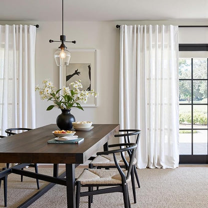 jinchan Linen Blend Curtain 108 inch Extra Long 1 Panel - Image 2