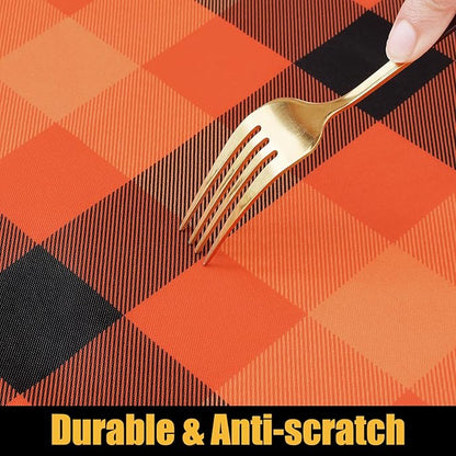 Smiry Rectangle Picnic Table Cloth, Elastic Waterproof Fitted Vinyl Tablecloths - Image 8