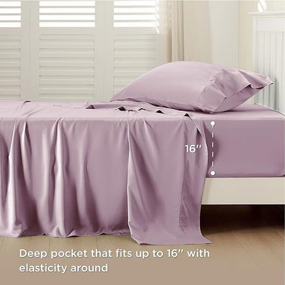 Bedsure Cooling Sheets Twin, Rayon Derived from Bamboo, Breathable & Soft Twin - Image 3