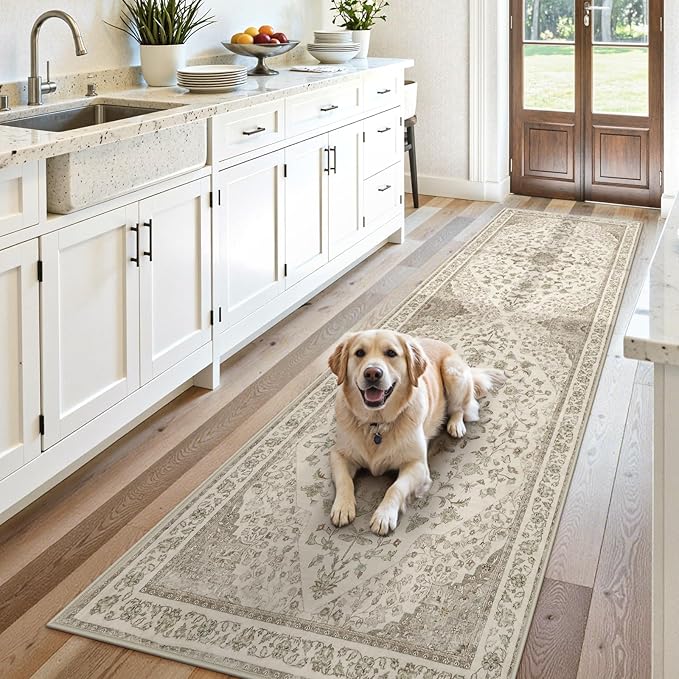 Moynesa Beige 2.5x8 Runner Rugs by Moynesa