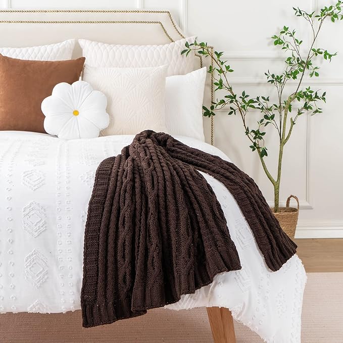Battilo Dark Brown Throw Blanket - Image 9