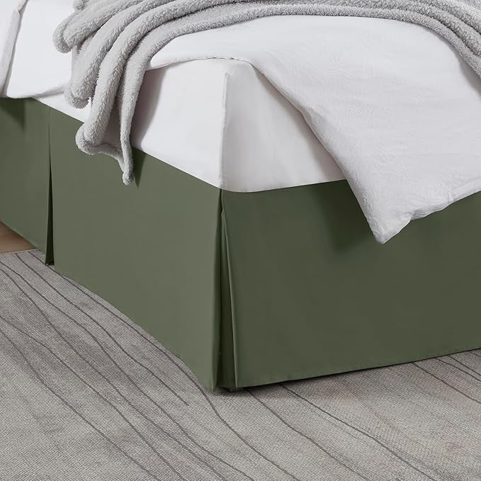 Nestl Olive Green Twin XL Bed Skirt by Nestl