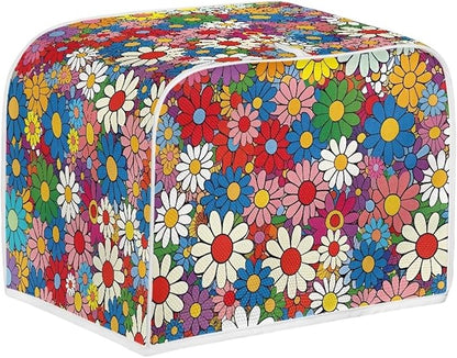 Daisy Flowers Printed Toaster Cover 2 Slice Wide Slot, Washable Kitchen - Image 2