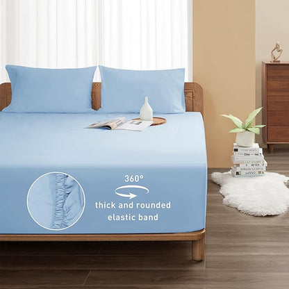Sunflower King Fitted Sheet, 1-Piece Extra Deep Pocket Fitted Bottom Sheet 19" - Image 2
