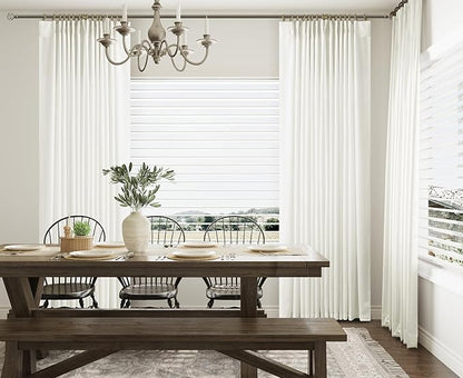 Ivory White Pinch Pleat Linen Curtains 84 Inch Length 2 Panels Set - Image 7