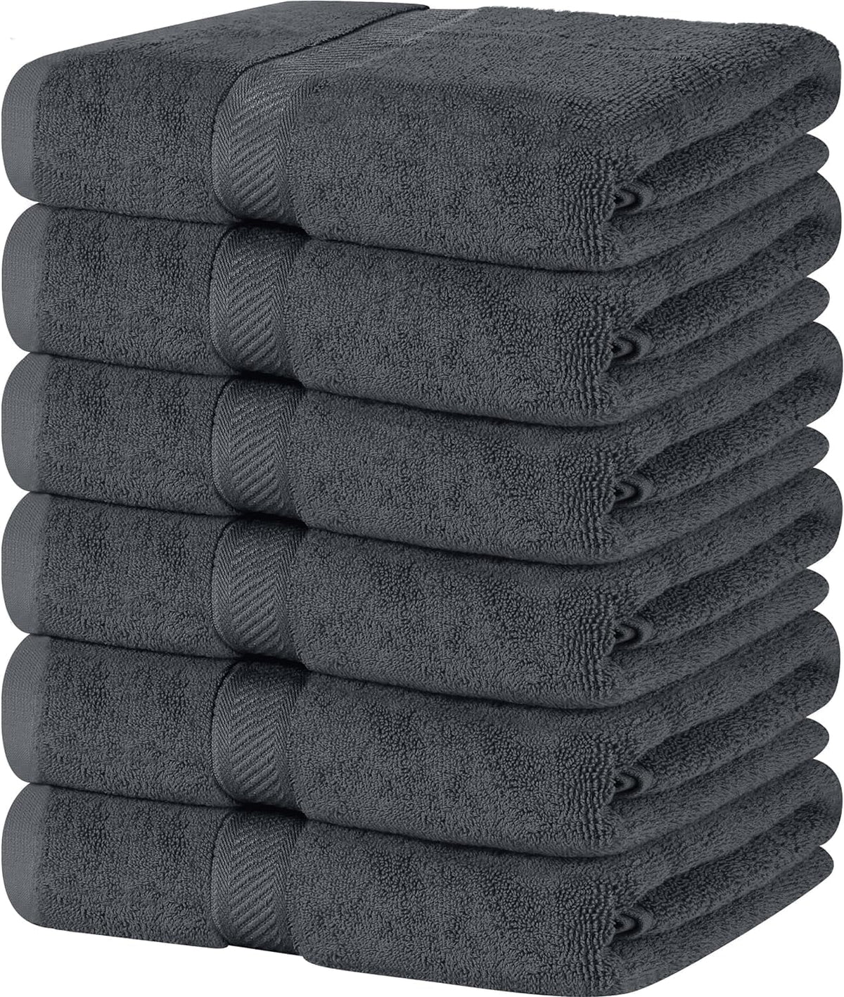 simpli-magic cotton bath towels, 25”x50”, gray, 6 pack, main product view