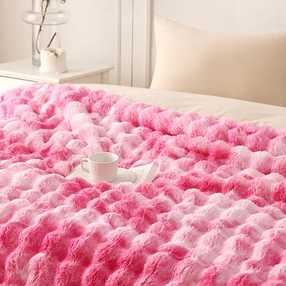 COOVA Faux Fur Throw Blanket for Couch, Cozy Soft and Fuzzy Plush Rabbit Fur - Image 3