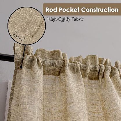 Beda Home Tassel Linen Textured Swag Valances - Image 2