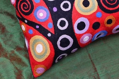 Klimt Tree of Life Pillow Cover | Red Floral Pillowcase | Flower Accent Pillows - Image 6