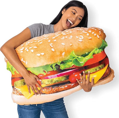 34" 3D Juicy Cheeseburger Throw Pillow by MuchComfort