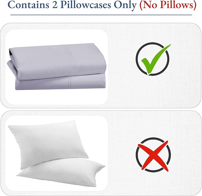 California Design Den 100% Cotton King Size Pillowcases Set of 2, 800 Thread - Image 2