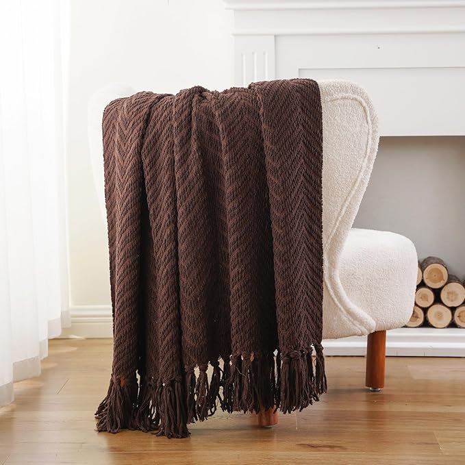 BATTILO HOME Dark Brown Throw Blanket - Image 6