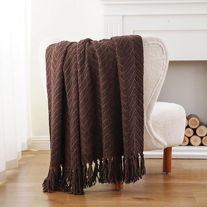 BATTILO HOME Dark Brown Throw Blanket - Image 6