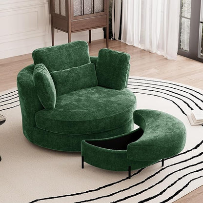 Aoiy & Wifon 50.2'' W Oversized Swivel Barrel Chair - Image 9