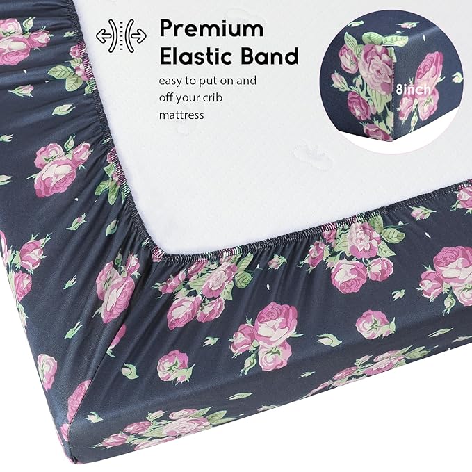Yoofoss Baby Crib Sheets for Boys Girls, Fitted Crib Sheet 2 Pack for Standard - Image 3