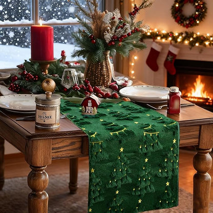 IVAPUPU Christmas Table Runner for Winter Holiday by IVAPUPU