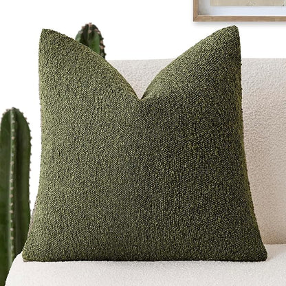 Foindtower Decorative Textured Boucle Throw Pillow Covers Accent Solid Pillow by Foindtower