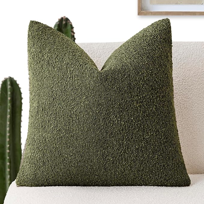 Foindtower Decorative Textured Boucle Throw Pillow Covers Accent Solid Pillow by Foindtower