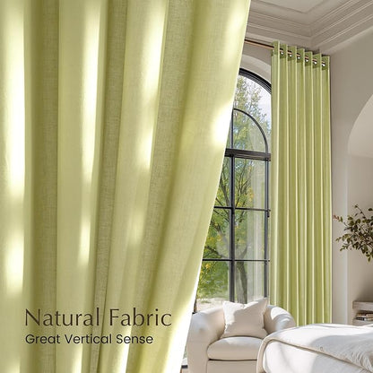 NICETOWN Fresh Green Linen Curtains - Image 5