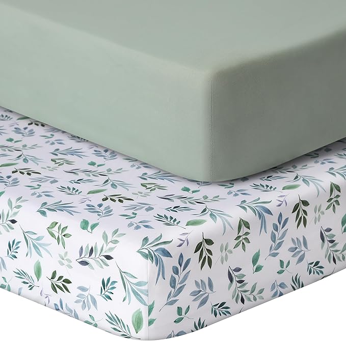 Baby Crib Sheets for Boys Girls, 2 Pack Fitted Crib Sheet for Standard Crib and by GUNTAIL