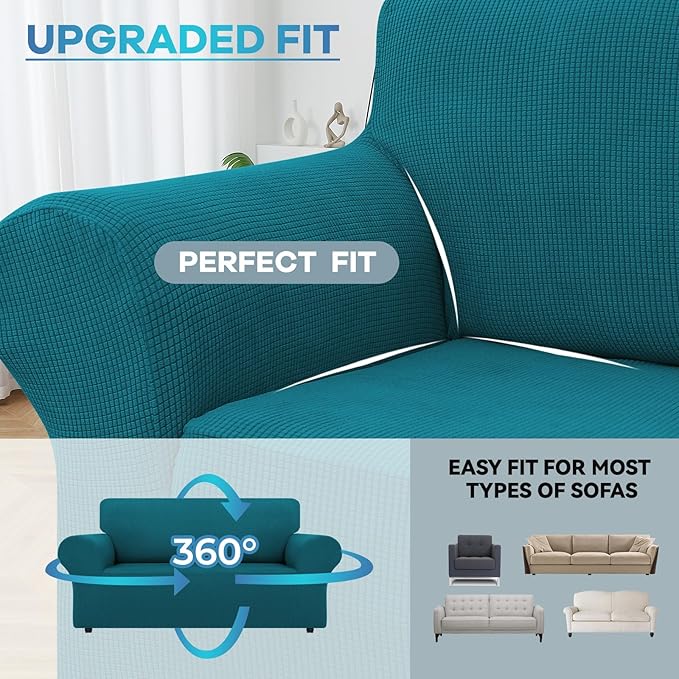 LURKA Stretch Loveseat Sofa Slipcovers 1 Piece Couch Covers - Image 4