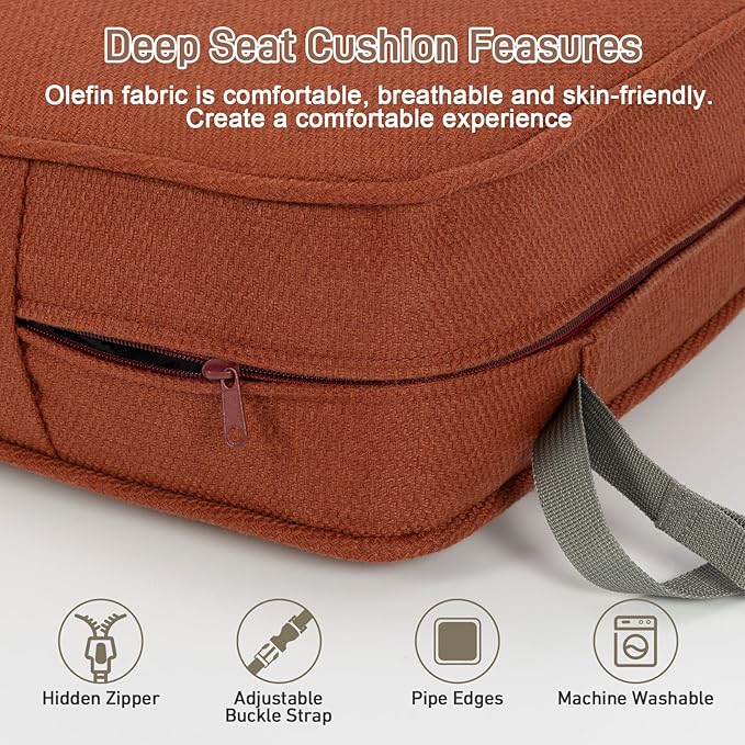 Aoodor Outdoor Chair Cushion, 24 x 24 Inch Water-Resistant, Fade-Resistant - Image 4
