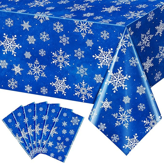 Jectivs 6 Pieces Christmas Snowflake Plastic Party Tablecloth Decorations by JectivsPartyDecorations