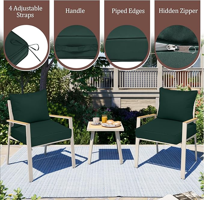 Waterproof Outdoor Chair Cushion Set of 2, Outdoor Cushions - Image 6