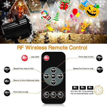 Halloween Projector Lights Outdoor, Year Round 10 Festival Theme 16 Slides Holiday Projector Light, Waterproof Halloween Decorations Led Projector with Remote Control,Timer