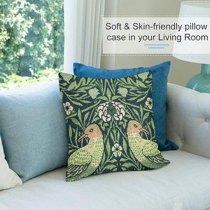 William Morris Floral Original Throw Pillow Covers Boho Chic Retro Floral Bird - Image 6