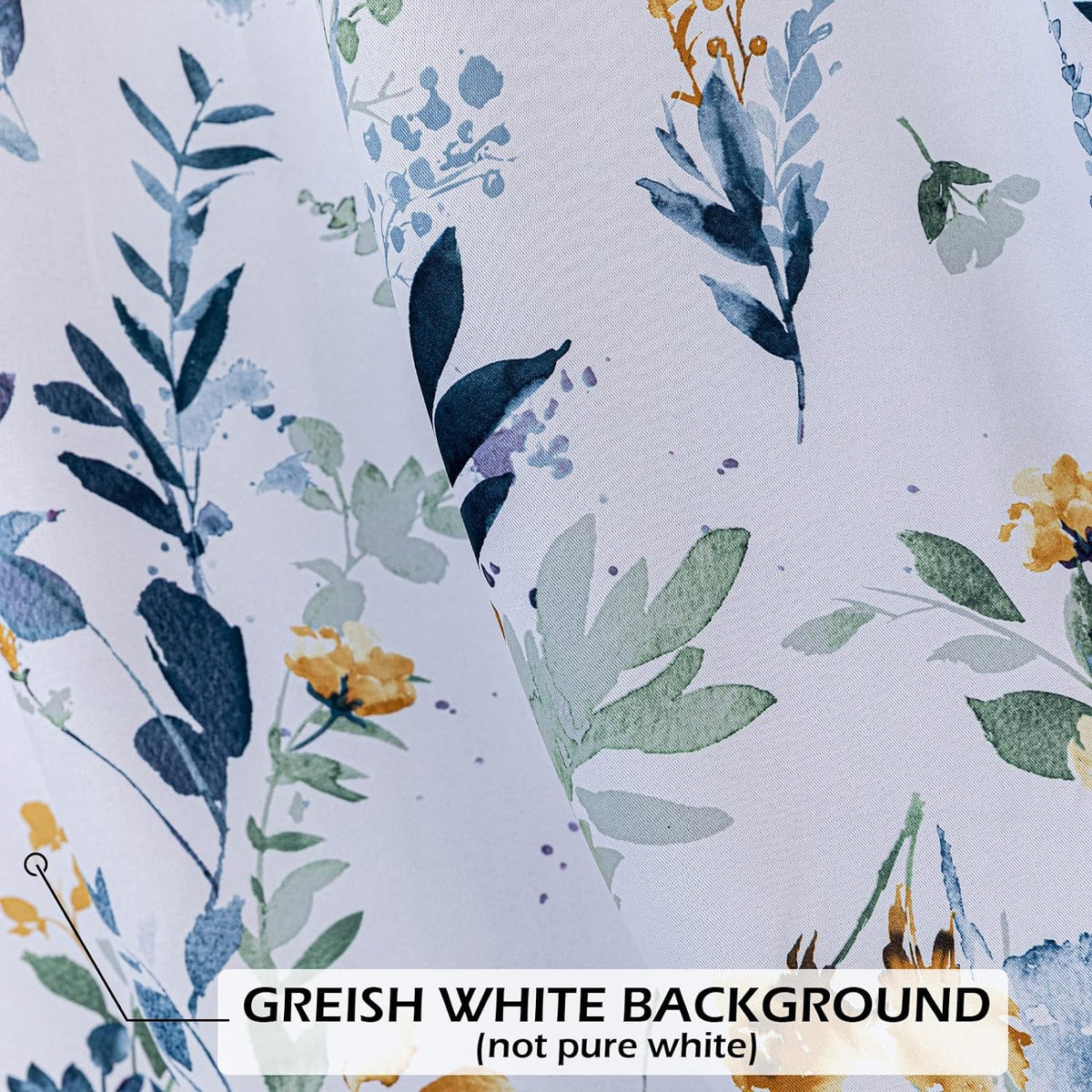 mysky home floral blackout curtains 63 inch length, close-up detail