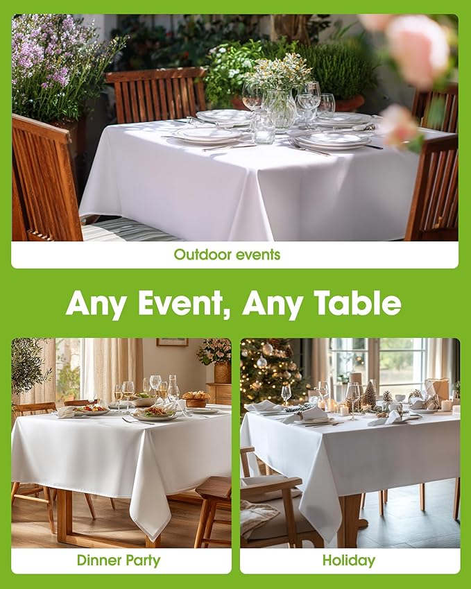 Pureegg Rectangle Table Cloth 60" x 84" – 8 Packs, Durable Polyester Tablecloth - Image 9