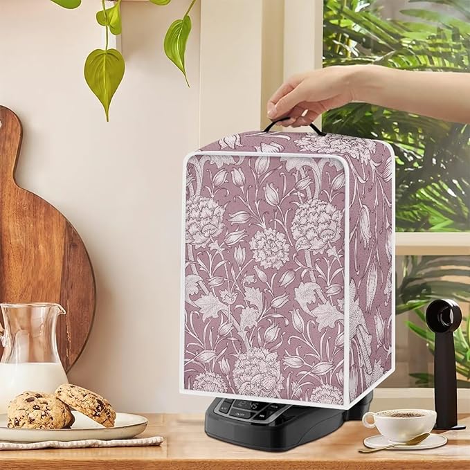 Red William Morris Coffee Maker Cover – Dust Protection Stain Resistant - Image 4