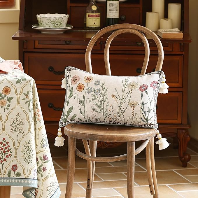 ISAENNE Design Linen Throw Pillow Covers 12"x20", Lumbar Farmhouse Cushion - Image 7