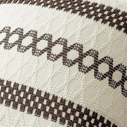 MIULEE Set of 2 Dark Brown Boho Decorative Pillow Covers 20x20 Inch Farmhouse - Image 4