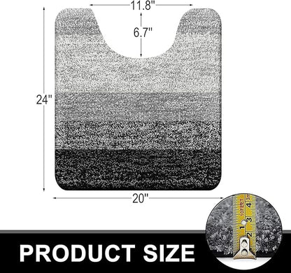 OLANLY Luxury Toilet Rugs U-Shaped 24x20, Extra Soft and Absorbent Microfiber - Image 2