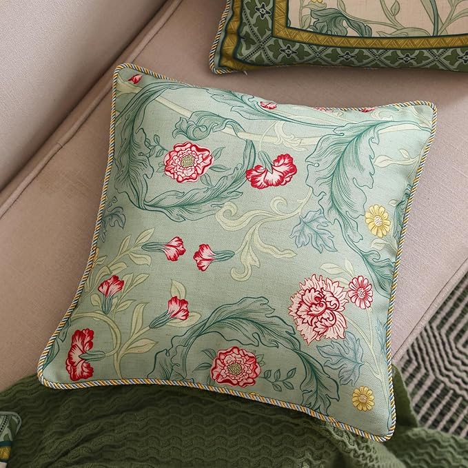 patdrea Designer Square Throw Pillow Covers, Farmhouse Linen - Image 6