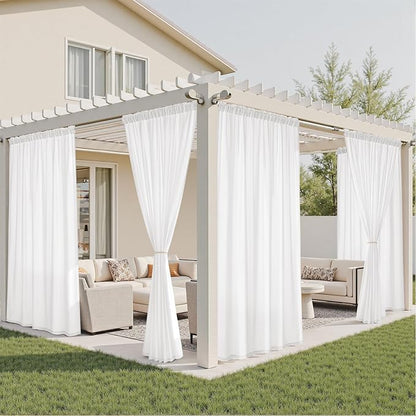 HOMEIDEAS Non-See-Through White Privacy Semi Sheer Curtains 108 Inches Long 2 - Image 9
