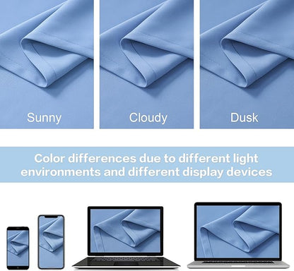 DUALIFE Light Sky Blue Curtains Room Darkening Curtains, Rod Pocket and Back - Image 5