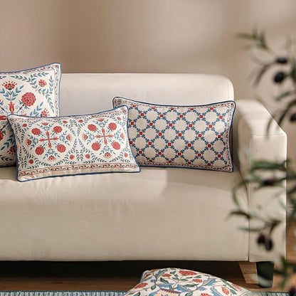 patdrea Designer Throw Pillow Covers Set of 2, Lumbar Brilliant Vintage Red - Image 7