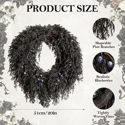 DN DECONATION Halloween Wreath for Front Door, Decorations for Outdoor