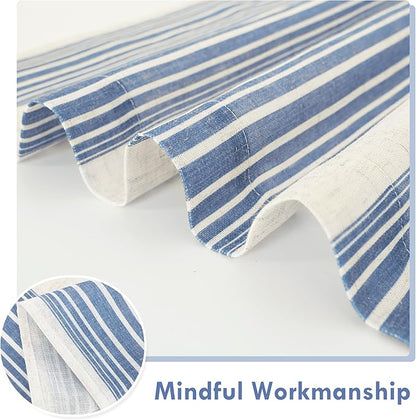 DriftAway Farmhouse Vertical Striped Linen Blend Textured Light Filtering Semi - Image 5