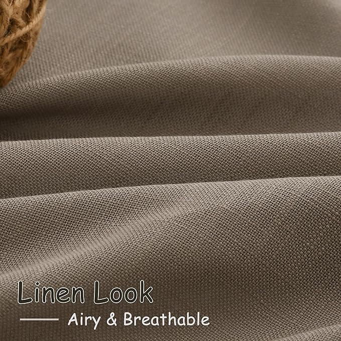 Dark Taupe Linen Curtains 120 Inch Extra Long - Image 5